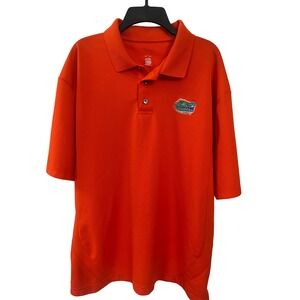 P2 Florida Gators NCAA Mens XL Orange Short Sleeve Textured Polo Shirt Logo